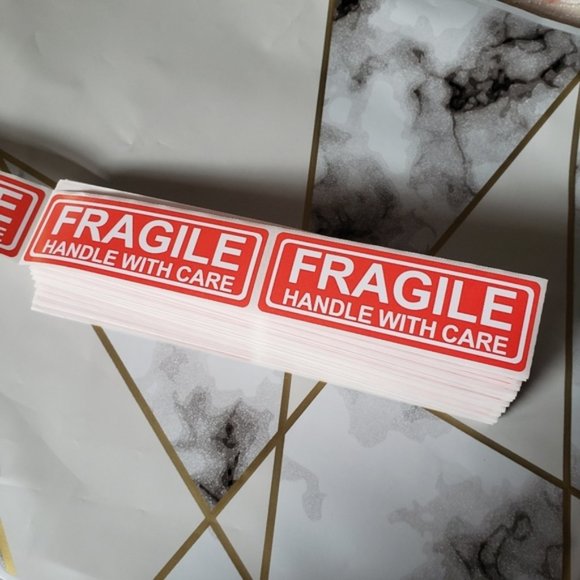 120 FRAGILE handle with care 1x3 stickers - Picture 4 of 5